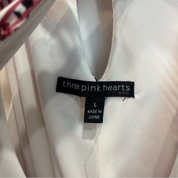 Three pink hearts dress Style 26R4551Gpi Size Large Pink With Flowers High Neck - Picture 7 of 7